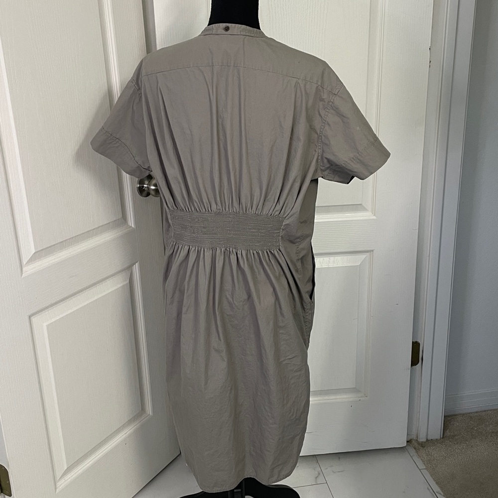All Saints Alexa shirt taupe shift dress US 4 oversized fits S M minimalistic - Picture 5 of 11